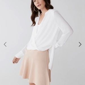 BCBGMaxAzria jaklyn drape front long sleeve blouse XXS